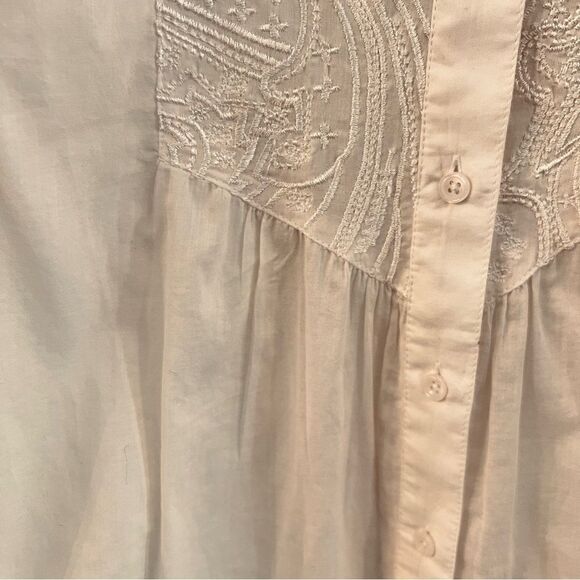 Coldwater Creek Blouse Womens  Ivory Size Medium Cottagecore Lightweight Romance - Picture 7 of 8